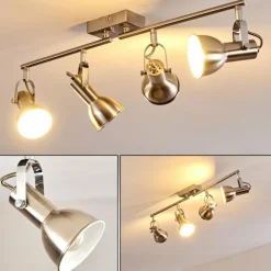 hofstein Spots Et Projecteurs|Plafonnier Danikon Nickel mat, 4 lumières