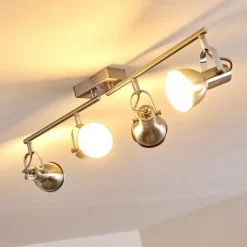hofstein Spots Et Projecteurs|Plafonnier Danikon Nickel mat, 4 lumières