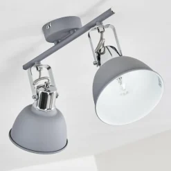 hofstein Spots Et Projecteurs|Plafonnier Dompierre Gris, Blanc, 2 lumières