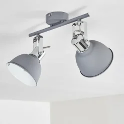 hofstein Spots Et Projecteurs|Plafonnier Dompierre Gris, Blanc, 2 lumières