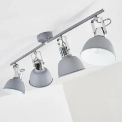 hofstein Spots Et Projecteurs|Plafonnier Dompierre Gris, Blanc, 4 lumières