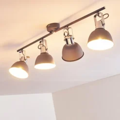 hofstein Spots Et Projecteurs|Plafonnier Dompierre Gris, Blanc, 4 lumières
