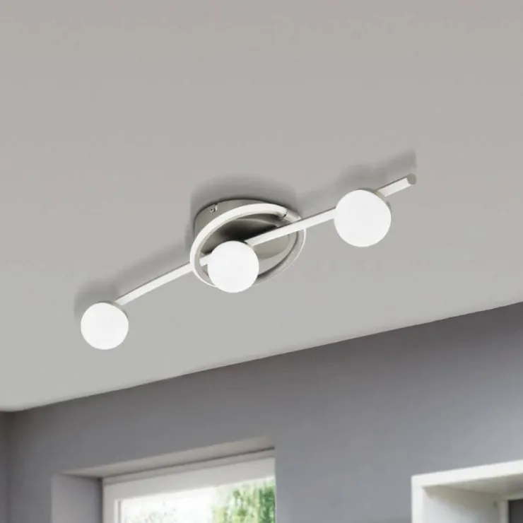 Luminaires Eglo Éclairage Led|Plafonnier Eglo AQUINO LED Nickel mat, 4 lumières