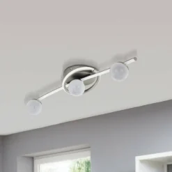 Luminaires Eglo Éclairage Led|Plafonnier Eglo AQUINO LED Nickel mat, 4 lumières