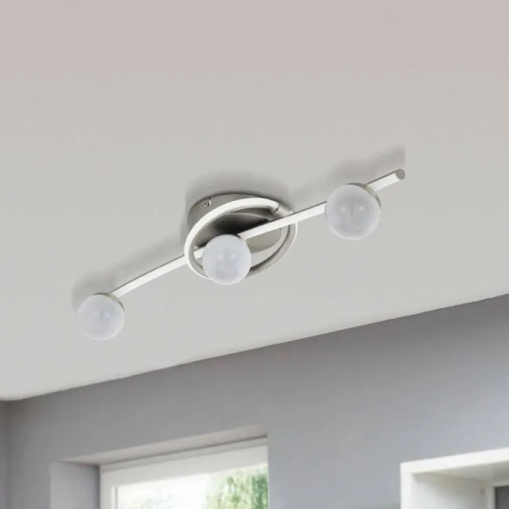 Luminaires Eglo Éclairage Led|Plafonnier Eglo AQUINO LED Nickel mat, 4 lumières