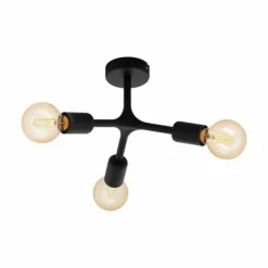 Luminaires Eglo Plafonniers|Plafonnier EGLO BOCADELLA Noir, 3 lumières