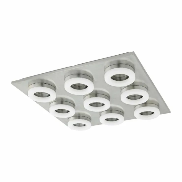 Luminaires Eglo Éclairage Led|Plafonnier Eglo BRESSANONE LED Nickel mat, 9 lumières