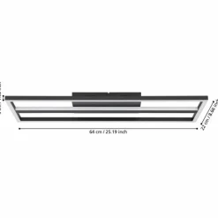 Plafonnier Eglo CALAGRANO-Z LED Noir, 1 lumière, Changeur de couleurs
