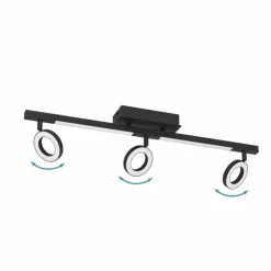 Luminaires Eglo Éclairage Led|Plafonnier Eglo CARDILLIO LED Noir, 5 lumières
