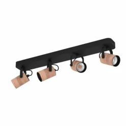 Luminaires Eglo Spots Et Projecteurs|Plafonnier Eglo CAYUCA LED Noir, 4 lumières