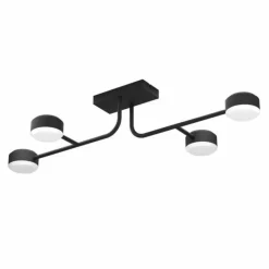 Luminaires Eglo Éclairage Led|Plafonnier Eglo CLAVELLINA LED Noir, 4 lumières