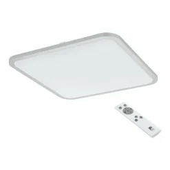 Luminaires Eglo Éclairage Led|Plafonnier EGLO COGOLETO LED Argenté, Blanc, 1 lumière, Télécommandes
