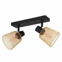 Luminaires Eglo Spots Et Projecteurs|Plafonnier Eglo COSLADA Noir, 2 lumières