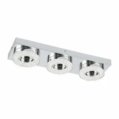 Luminaires Eglo Éclairage Led|Plafonnier Eglo FRADELO LED Chrome, Aspect cristal, 3 lumières