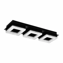 Luminaires Eglo Éclairage Led|Plafonnier Eglo FRADELO LED Noir, 3 lumières