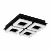 Luminaires Eglo Éclairage Led|Plafonnier Eglo FRADELO LED Noir, 4 lumières