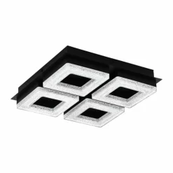 Luminaires Eglo Éclairage Led|Plafonnier Eglo FRADELO LED Noir, 4 lumières