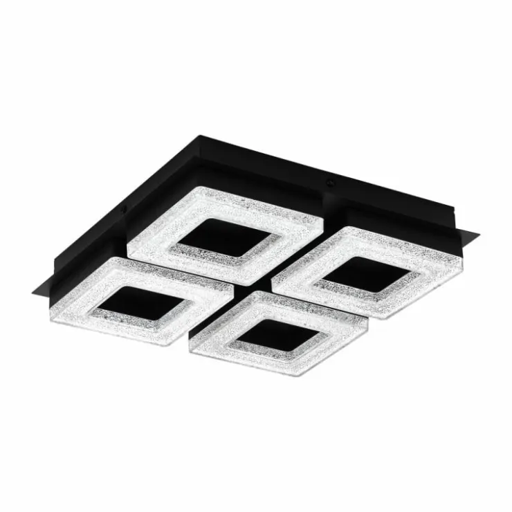 Luminaires Eglo Éclairage Led|Plafonnier Eglo FRADELO LED Noir, 4 lumières