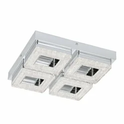 Luminaires Eglo Éclairage Led|Plafonnier Eglo FRADELO LED Chrome, Aspect cristal, 4 lumières