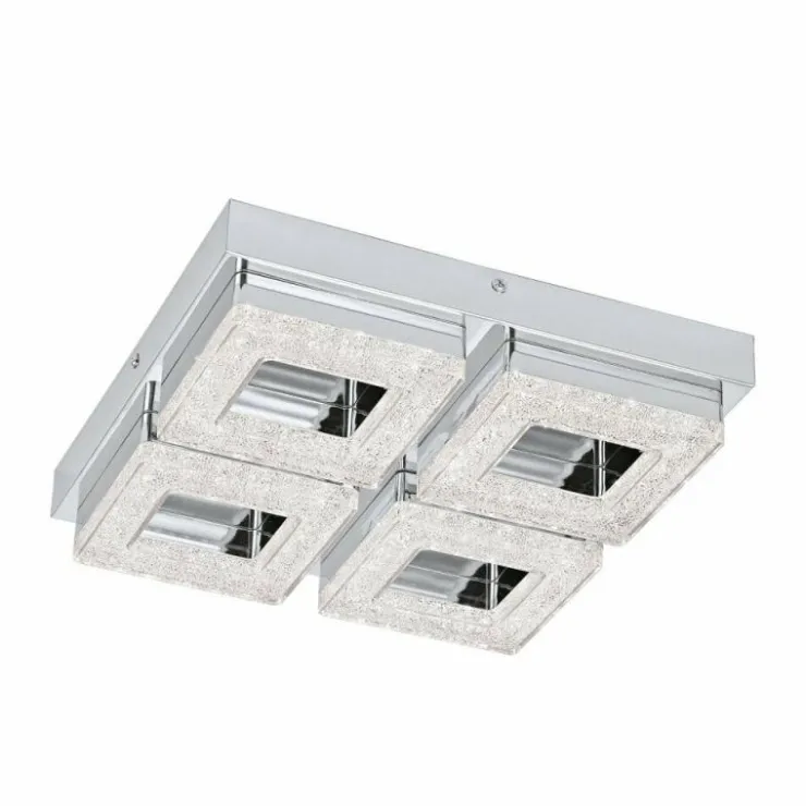 Luminaires Eglo Éclairage Led|Plafonnier Eglo FRADELO LED Chrome, Aspect cristal, 4 lumières