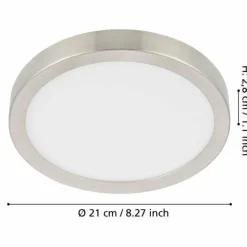 Luminaires Eglo Éclairage Led|Plafonnier Eglo FUEVA LED Nickel mat, 1 lumière