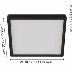 Luminaires Eglo Éclairage Led|Plafonnier Eglo FUEVA LED Noir, 1 lumière