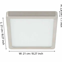 Luminaires Eglo Éclairage Led|Plafonnier Eglo FUEVA LED Nickel mat, 1 lumière