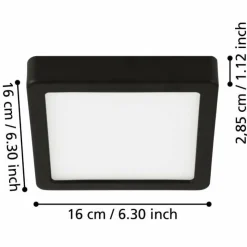 Luminaires Eglo Éclairage Led|Plafonnier Eglo FUEVA LED Noir, 1 lumière