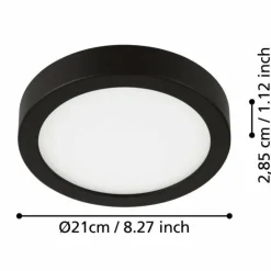 Luminaires Eglo Éclairage Led|Plafonnier Eglo FUEVA LED Noir, 1 lumière