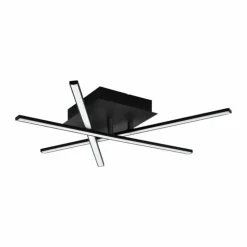 Luminaires Eglo Éclairage Led|Plafonnier Eglo LASANA LED Noir, 1 lumière