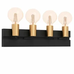 Luminaires Eglo Plafonniers|Plafonnier Eglo MACCHIONE Laiton, Noir, 4 lumières