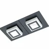 Luminaires Eglo Éclairage Led|Plafonnier Eglo MASIANO LED Noir, 2 lumières