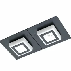 Luminaires Eglo Éclairage Led|Plafonnier Eglo MASIANO LED Noir, 2 lumières