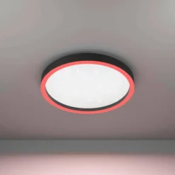 Plafonnier Eglo MONTEMORELOS-Z LED Noir, 1 lumière, Changeur de couleurs