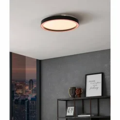 Plafonnier Eglo MONTEMORELOS-Z LED Noir, 1 lumière, Changeur de couleurs