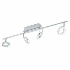 Luminaires Eglo Éclairage Led|Plafonnier Eglo NAUDELLA LED Chrome, 4 lumières