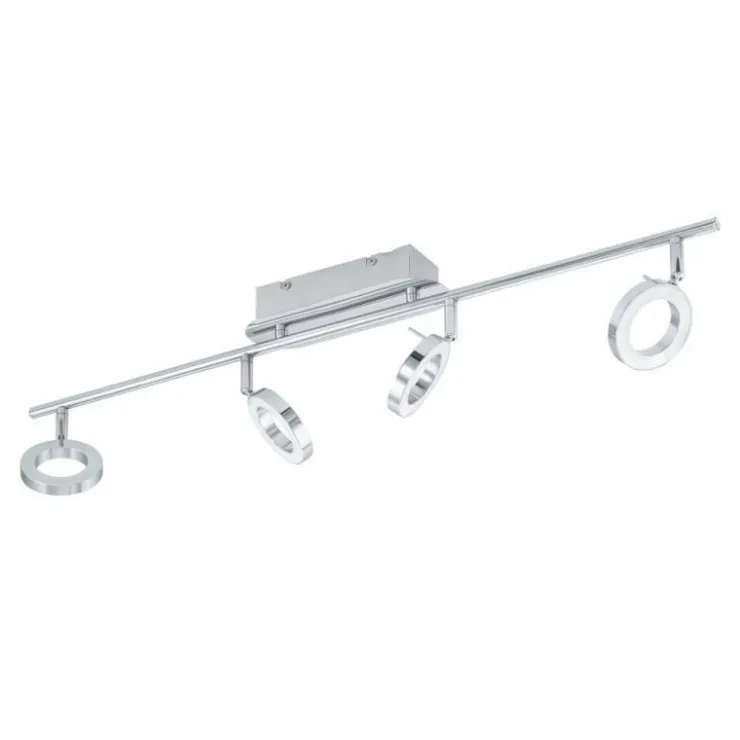 Luminaires Eglo Éclairage Led|Plafonnier Eglo NAUDELLA LED Chrome, 4 lumières