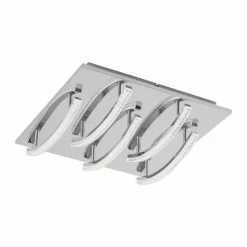 Luminaires Eglo Éclairage Led|Plafonnier Eglo PERTINI LED Chrome, 5 lumières