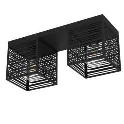 Luminaires Eglo Plafonniers|Plafonnier Eglo PIEDRITAS Noir, 2 lumières