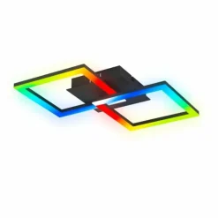 Luminaires Eglo Éclairage Led|Plafonnier Eglo RGBIC LED Noir, 2 lumières, Télécommandes, Changeur de couleurs
