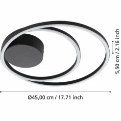 Luminaires Eglo Éclairage Led|Plafonnier Eglo RUOTALE LED Noir, 1 lumière