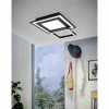 Plafonnier Eglo SAVATARILA-Z LED Noir, 8 lumières, Changeur de couleurs