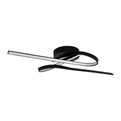 Luminaires Eglo Éclairage Led|Plafonnier Eglo SELVINA LED Noir, 1 lumière