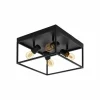 Luminaires Eglo Plafonniers|Plafonnier EGLO SILENTINA Noir, 4 lumières