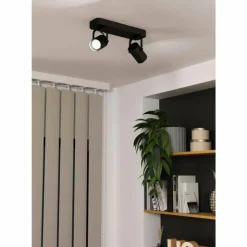 Luminaires Eglo Éclairage Led|Plafonnier Eglo SOREGO LED Noir, 2 lumières
