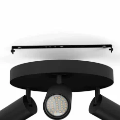 Plafonnier Eglo TELIMBELA-Z LED Noir, 3 lumières, Changeur de couleurs