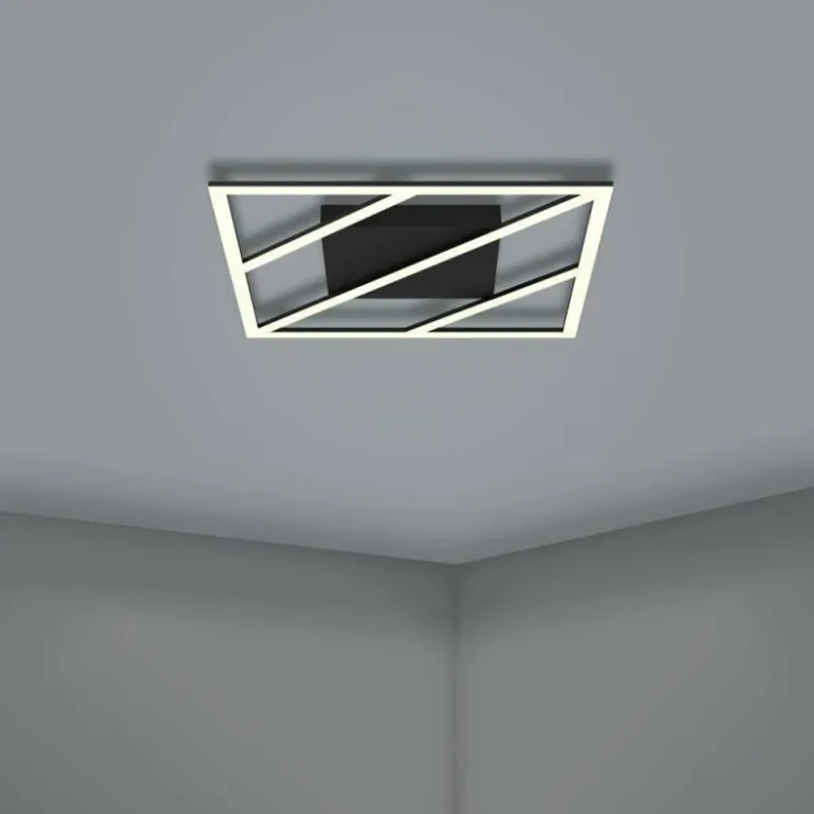 Luminaires Eglo Éclairage Led|Plafonnier Eglo ULISANO LED Noir, 1 lumière, Télécommandes