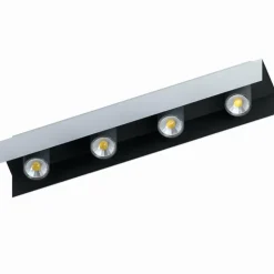 Luminaires Eglo Plafonniers|Plafonnier Eglo VISERBA Aluminium, Noir, 4 lumières
