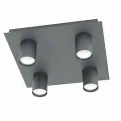 Luminaires Eglo Éclairage Led|Plafonnier Eglo-Leuchten VALCASOTTO LED Noir, 4 lumières