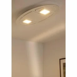 Luminaires Eva Luz Éclairage Led|Plafonnier Evaluz Ellipse LED Blanc, 2 lumières